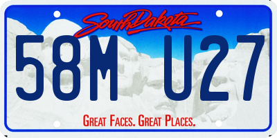 SD license plate 58MU27