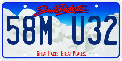 SD license plate 58MU32