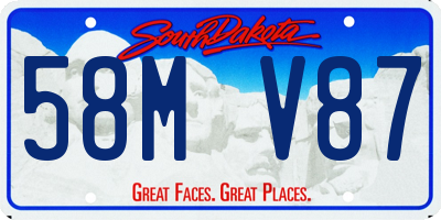 SD license plate 58MV87