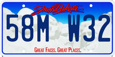 SD license plate 58MW32