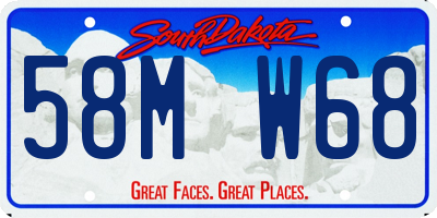SD license plate 58MW68