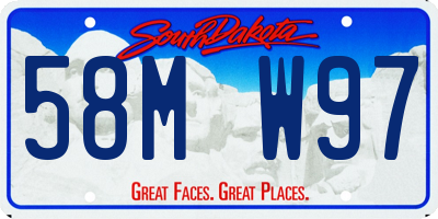 SD license plate 58MW97