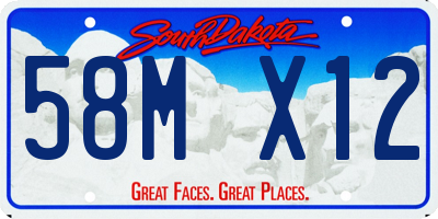 SD license plate 58MX12
