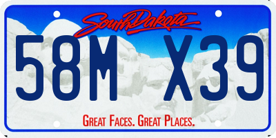 SD license plate 58MX39