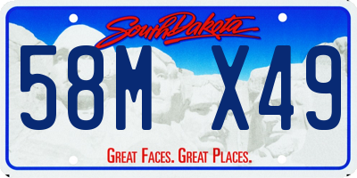 SD license plate 58MX49