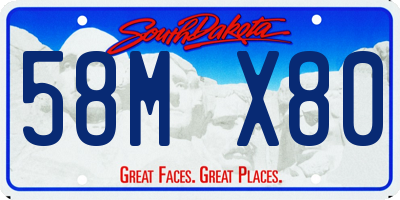 SD license plate 58MX80