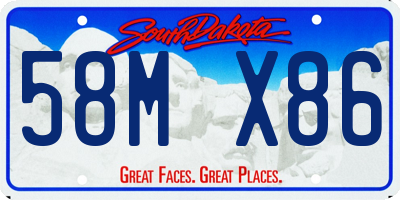 SD license plate 58MX86