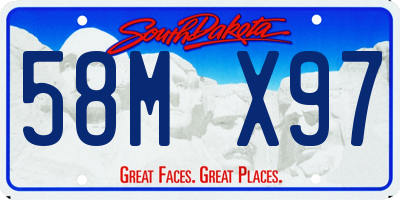 SD license plate 58MX97