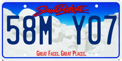SD license plate 58MY07