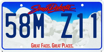 SD license plate 58MZ11