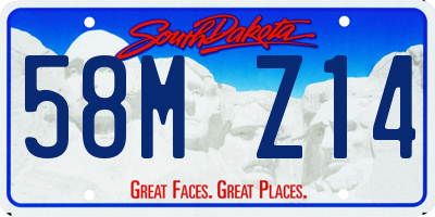 SD license plate 58MZ14
