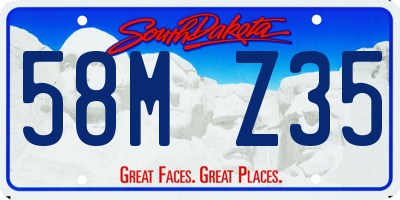 SD license plate 58MZ35
