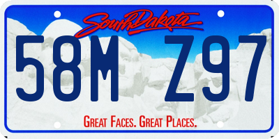 SD license plate 58MZ97