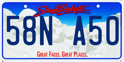 SD license plate 58NA50