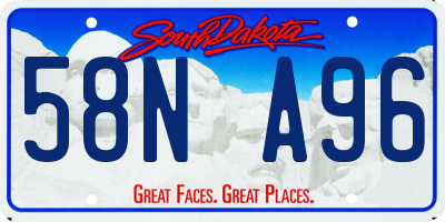 SD license plate 58NA96