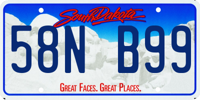 SD license plate 58NB99