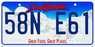 SD license plate 58NE61
