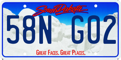 SD license plate 58NG02