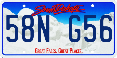 SD license plate 58NG56