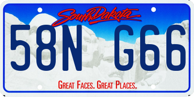 SD license plate 58NG66
