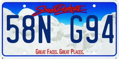 SD license plate 58NG94