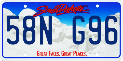 SD license plate 58NG96