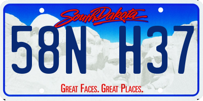 SD license plate 58NH37