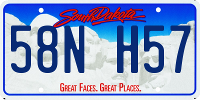 SD license plate 58NH57