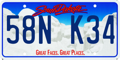 SD license plate 58NK34