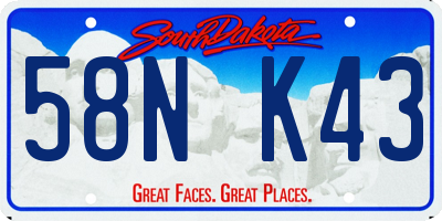 SD license plate 58NK43