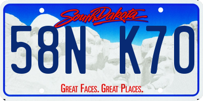 SD license plate 58NK70