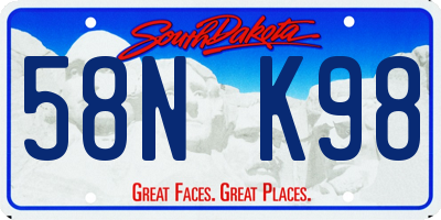 SD license plate 58NK98