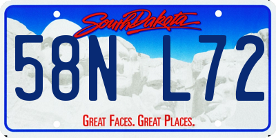 SD license plate 58NL72