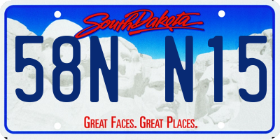 SD license plate 58NN15