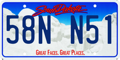 SD license plate 58NN51