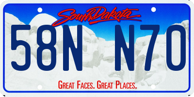 SD license plate 58NN70
