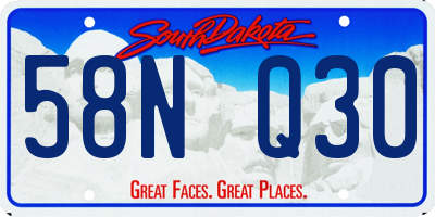 SD license plate 58NQ30