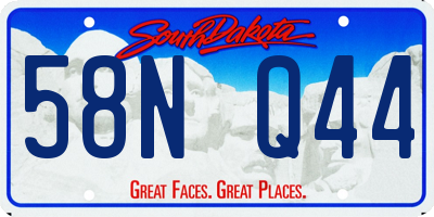 SD license plate 58NQ44