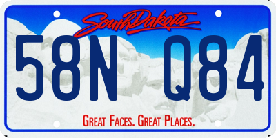 SD license plate 58NQ84