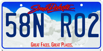 SD license plate 58NR02