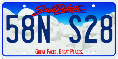SD license plate 58NS28