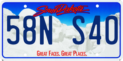 SD license plate 58NS40