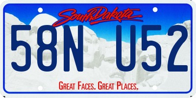SD license plate 58NU52