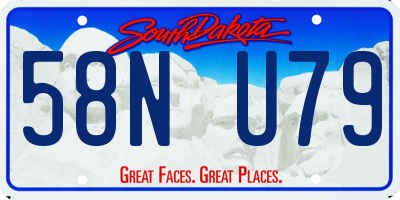 SD license plate 58NU79