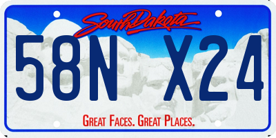 SD license plate 58NX24