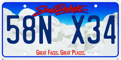 SD license plate 58NX34