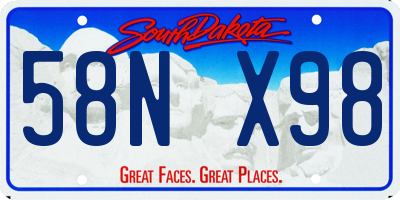 SD license plate 58NX98