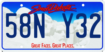 SD license plate 58NY32