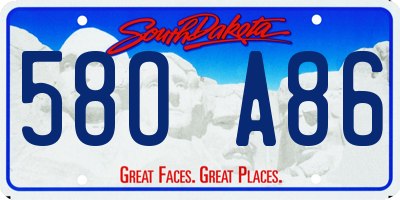 SD license plate 58OA86