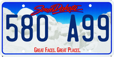 SD license plate 58OA99